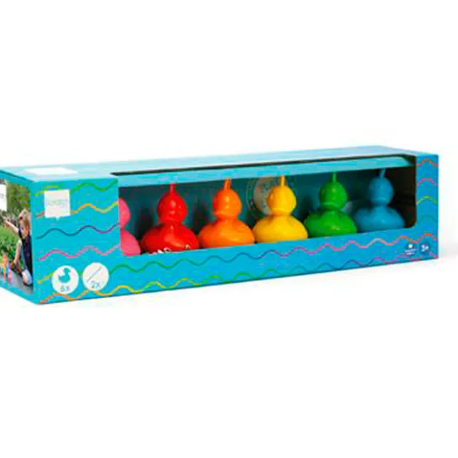 Fat Brain Toy Scratch Europe Fishing Ducks Set of 6 - Rainbow + 2 Rods Sale