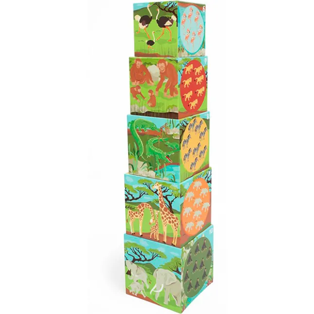 Fat Brain Toy Scratch Europe Jumbo Stacking Tower - Savanna Fashion