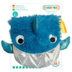 Fat Brain Toy Sensory Snuggables Shark Puppet Soft Book Clearance