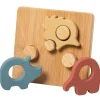 Fat Brain Toy Simply Silicone Bamboo Safari Puzzle Best