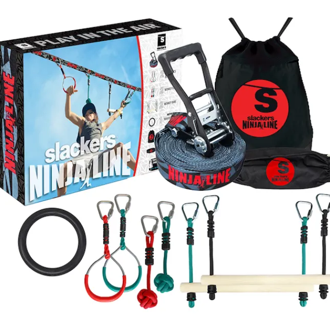 Fat Brain Toy Slackers NinjaLine 30 Ft Intro Kit with 7 Hanging Obstacles Discount