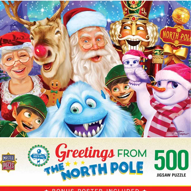 Fat Brain Toy The North Pole Family Portrait 500 Piece Jigsaw Puzzle Hot