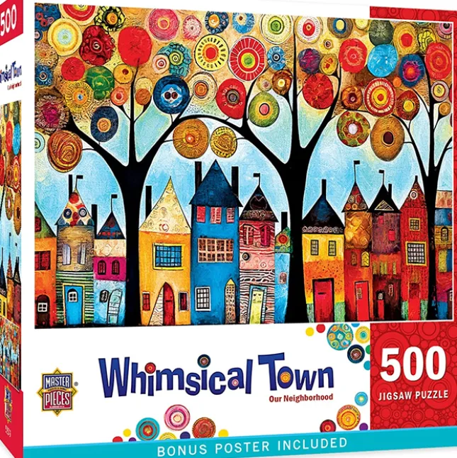 Fat Brain Toy Whimsical Town Our Neighborhood Puzzle - 500 pc Fashion