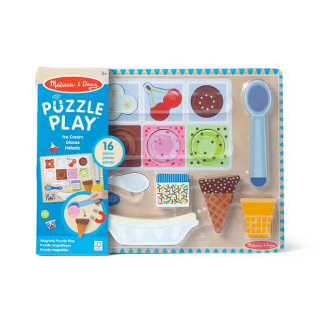 Fat Brain Toy Wooden Magnetic Ice Cream Puzzle & Play Set Fashion